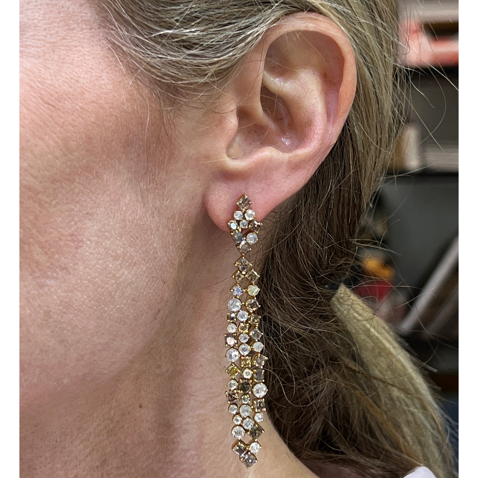 Victorian Ornate Pearl Drop Earrings in 14k Yellow Gold - Filigree Jewelers